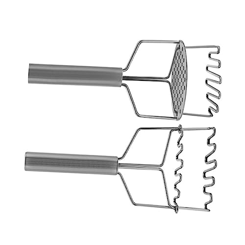 Cabilock 2Pcs Shape Kitchen Masher Potato Mashing Tool for Fruits Vegetables Dual Layer Food Smasher for Pumpkin Carrots and Yams