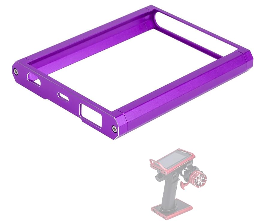 RC Transmitter Upper Lower Bracket,Metal Protector Frame,Transmitter Protector Battery Base Armor for Flysky Noble Lite NB4/NB4 PRO Remote Control Upgrade Parts(Lower Bracket Purple)