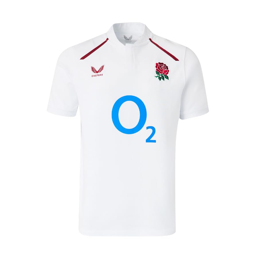 England Rugby Home Chemise Castore XL pour homme blanc à manches courtes