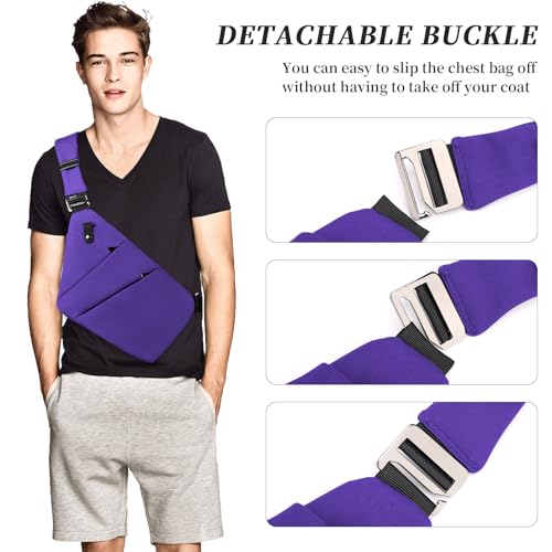 Image of Anti Theft Crossbody Bag,Sling Bag for Women Men,Multi-pocket Chest Shoulder Bag for Travel, Sport, Work