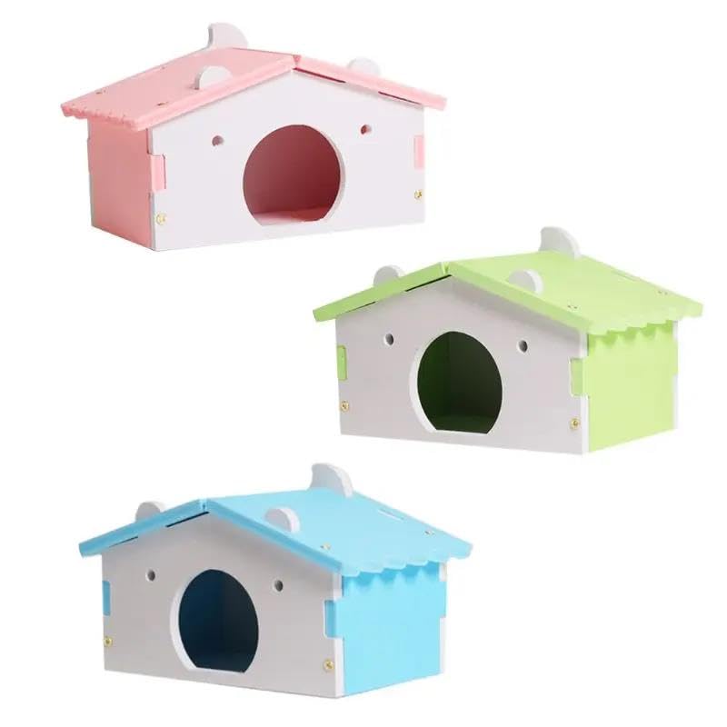 Juguete for hámster, 2 Piezas, Cama Colorida for hámster, casa for Ratas, Ratones, Hurones Enanos, Animales pequeños, Juguete Rosa,Juguetes para hámster(Green)