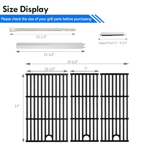 Grillflame 463365021 Grill Replacement Part for Charbroil Performance 4 Burner Gas Grill Gates Heat Tents 463354021 463365522 463351021 G325-0002-W1 G426-0005-W1 Grates Heat Plates Burners Grill Parts by Grillflame - Image 2