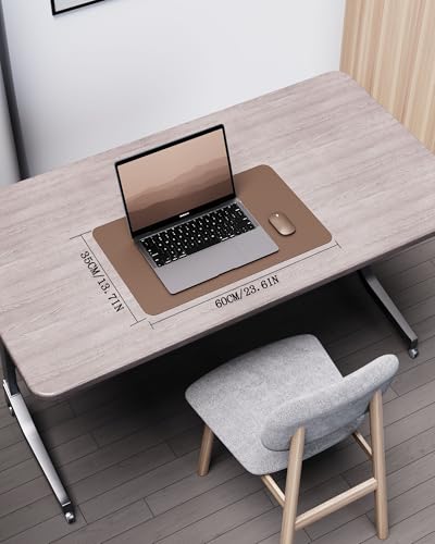 Image of YSAGi Eco Cork Desk Pad, Leather Deskpad, Double-Sided Desk Mat,Waterproof Large Mouse Pad, Non-Slip Mouse Mat, Laptop Desk Table Protector, Desk Writing Pad for Office /Home(23.6 inchx13.7 inch,Coffee+Cork)
