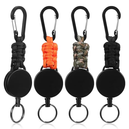 Porte-badge mousqueton télescopique étanche x4 pour clés et cartes