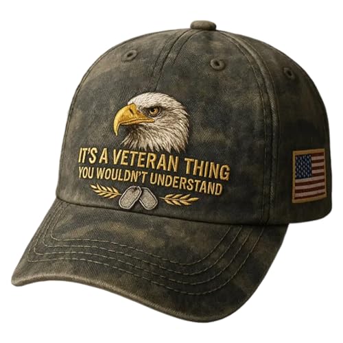 Genérico de béisbol veterana: Ajustable, Transpirable, Gorro patriótico, de para Exteriores, Estilo Camionero de Malla con diseño de Ajuste cómodo | de béisbol Conmemorativa de Veteranos