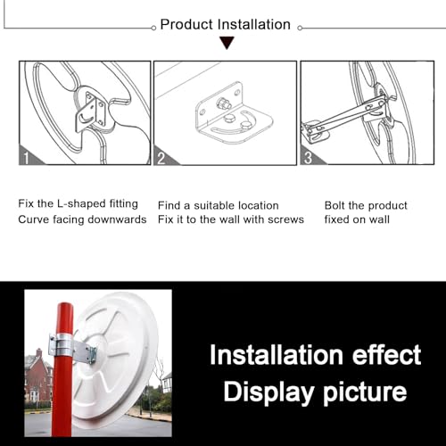 Miroir incurvé d'angle mort blanc de sécurité routière pour intersection et virage - 6