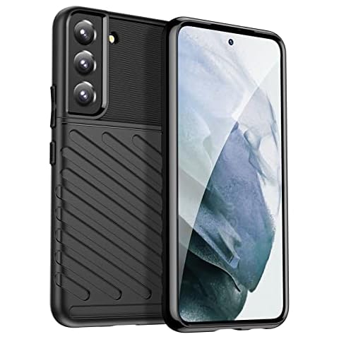 YCTech Rugged Shield Samsung Galaxy S22 Case, Shockproof Silicone Hybrid Soft Armour Tough Bumper Phone Case Cover For Samsung Galaxy S22 5G- Black Cover