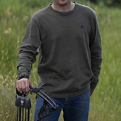 Image of Legendary Whitetails Men's Backcountry Long Sleeve Camo T-shirt - Casual Crewneck Pullover Regular Fit