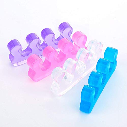 Toe Separators, Guctop 8 Pcs Silicone Yoga Pedicure Toe Separators Spacers Straighteners For Feet Nail Polish Crooked Toes Washable Toenail Dividers #TOP6