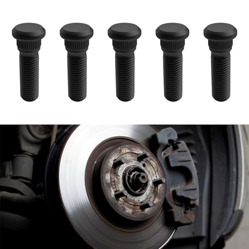 HQRNYP 5PCS Wheel Studs, Automotive Wheel Bolts, 49mm Long & M12x1.5 Steel Lug Bolts, Car Tire Screw Rod Car Accessories Fit for Toyota Chevy Scion Pontiac, Replaces OEM#610-266 90942-02049 (Black)