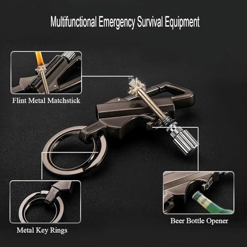 Encendedor permanente con abrebotellas llavero metálico 2 unidades miniatura 3