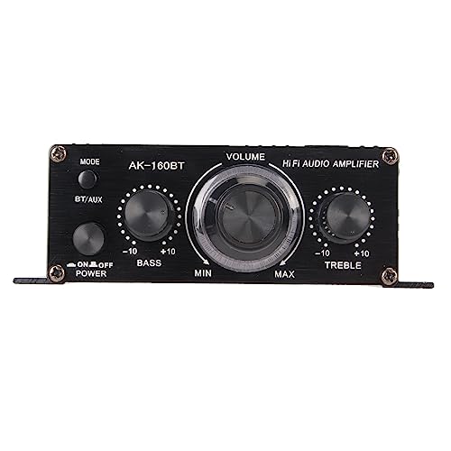 Wzmacniacz Mocy Audio Bluetooth 5.0, Stop Aluminium 20 W X 2, 20 Hz do 20 KHz, Wzmacniacz Stereofoniczny, Uniwersalny 12 V do Samochodowego Głośnika Domowego Bar Party
