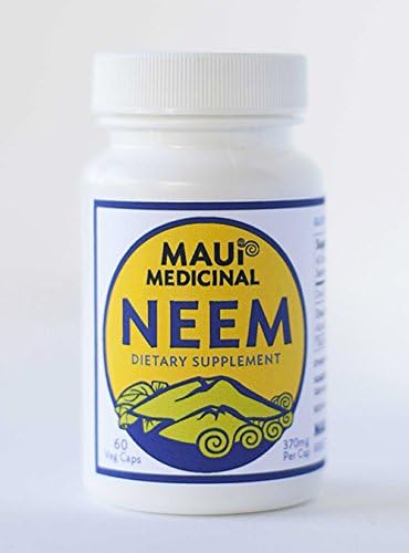 NEEM Leaf 60 cápsulas vegetales 370 mg por cápsula *Mauifarmacy Grown USA*