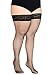 Annes styling Calze Rete Halterlose Netzstrümpfe aus Silikon mit Spitzenoberteil, hohe Diamanten, Nylon-Netzsocken, Gr. TG-7/8 Nero