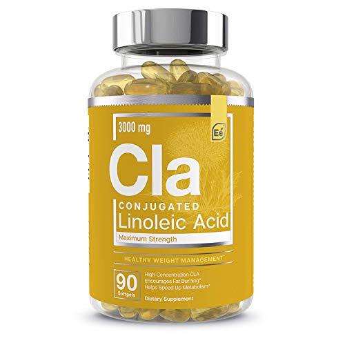 CLA Maximum Strength - Healthy Weight Management - 3000 mg 100% Pure Conjugated Linoleic Acid | Essential Elements - 90 Softgels