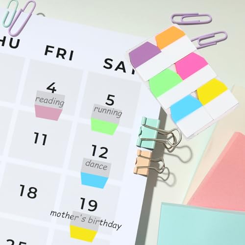600 Stück Seitenmarkierungen Tabs 28x29 mm Farbige Beschreibbare Klebezettel Sticky Index Tabs Haftstreifen Bunt Page Marker Tabs für Büro Schule Dokumenten Bücher Dateiverwaltung