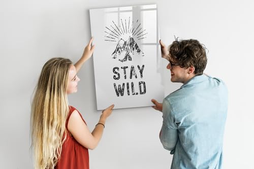 Tableau magnétique en verre avec marqueur effaçable et éponge pour affichage mural - 3
