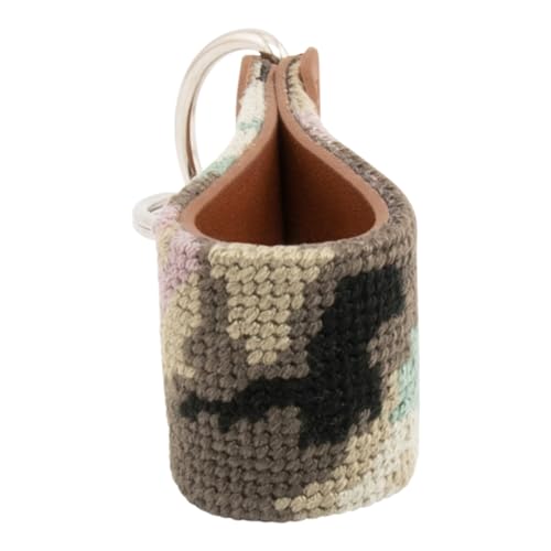 Image of Leather Hand-Stitched Needlepoint Key Fob or Key Chain