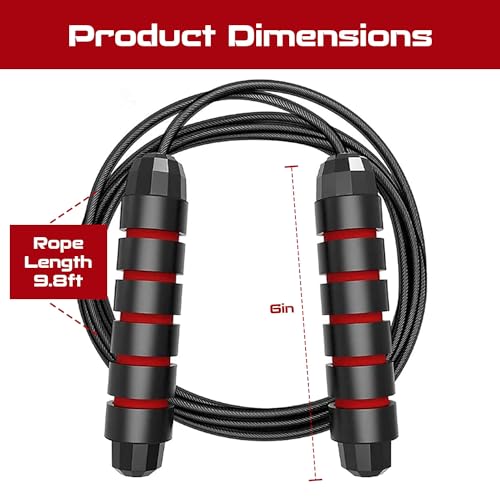 FitNation Jump Rope: Weighted, Adjustable fitness equipment for Men & Women - Ideal for Gym, Cardio, home gym accessories & boxing workouts - workout essentials home gym equipment fitness workout gear - Thumbnail 3
