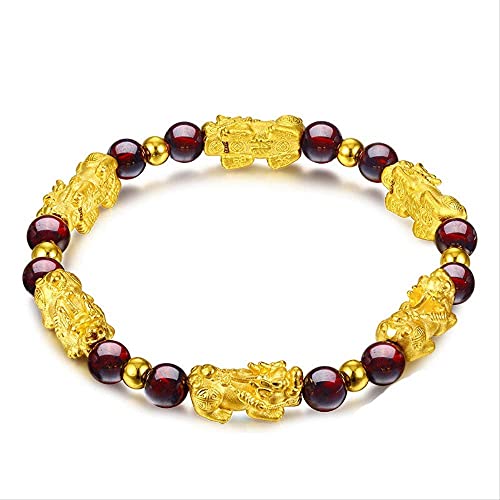 Bracelet Pixiu en grenat rouge vin naturel, le cadeau idéal pour elle