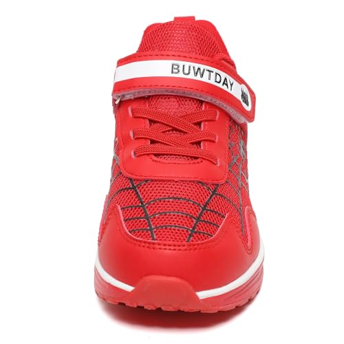 Buwtday Kids Sneakers Boys Girls Running Tennis Shoes For Walking Athletic Running Lightweight Breathable Mesh Air Cushion Sport Shoes(Toddler/Little Kid/Big Kid) Red thumb #1