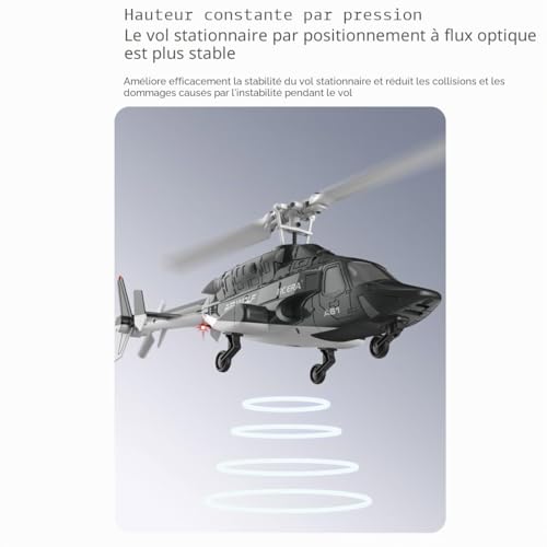 RCXTechPro RC ERA A61 Air-Wolf Hélicoptère radiocommandé à l'échelle 1/52 2,4 G 4 canaux avec télécommande de démarrage à une touche pour adultes et débutants – vue 2