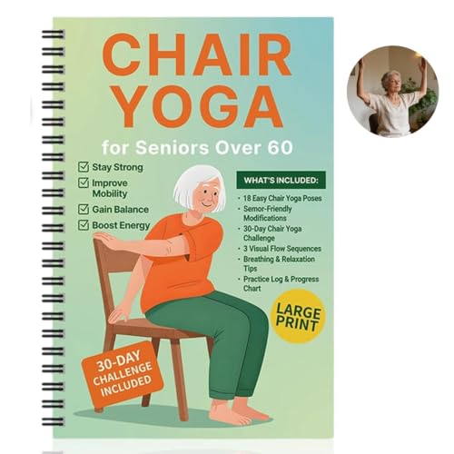 Image of Chair Yoga for Seniors Over 60 Book, Step-by-Step Yoga Exercises Guide