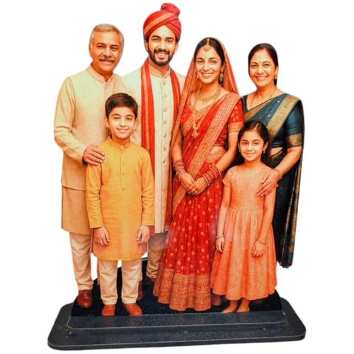 Image of Personalized Wooden Cutout Photo Stand- Customized Picture Display - Unique Gift for Special Occasions (Family)