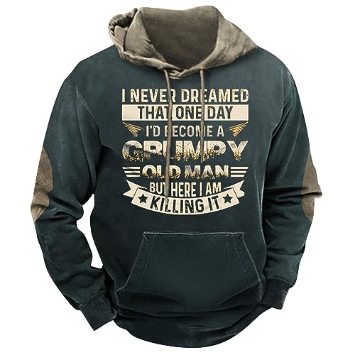 Splrit-MAN Mens Hoodies Graphic Letter Print Oversized Hoodies with Pockets Drawstring Vintage Hoodies Long Sleeve Sweatshirt with Hood Lightweight Graphic Hoodie Blanket Hoodie Motorbike Hoodie