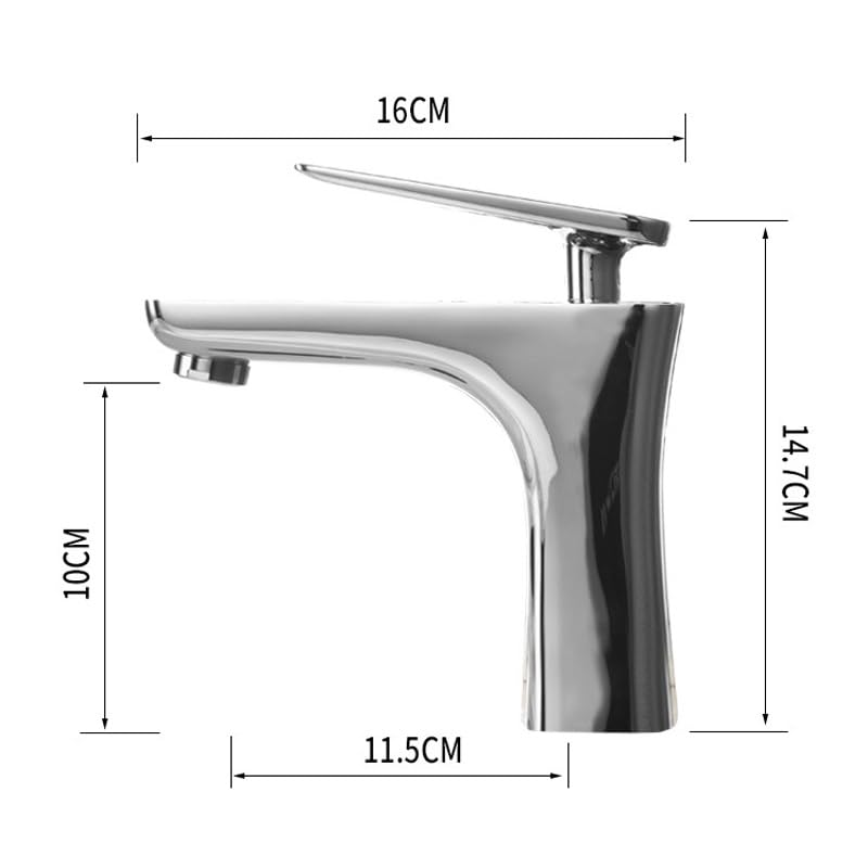Robinet de lavabo de table en finition chromée pour eau chaude et froide - 6