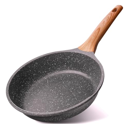 Frigideira Antiaderente Com Revestimento Cerâmico 26 cm Funda e Com Cabo Cor Madeira Ideal Para Frit