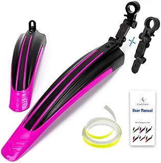 ioutdoor Bike Mudguard Set with 27ft DIY Reflective Tape,Bike Fenders Set Adjustable,Bicycle Front and Rear Mud Guard Fits for 20",22",24",26" 27" 28" MTB Mountain Road Bike Cycling