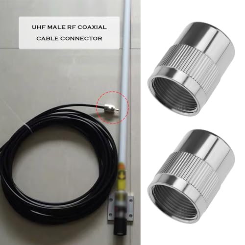 2pcs UHF Male RF Coaxial Connector PL259 UHF Male Plug UHF Coaxial Cable Adapter LMR400 KMR400 RG8 Coaxial Cables for Radio Projects Vehicle Antenna Signal - Image 2