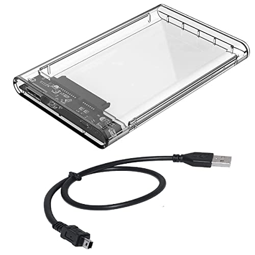 Image of USB 2.0 2.5 Inch SATA to USB External Hard Drive Enclosure HDD / SSD, Transparent Hard Disk Box Enclosure (Pack of 1) DF5