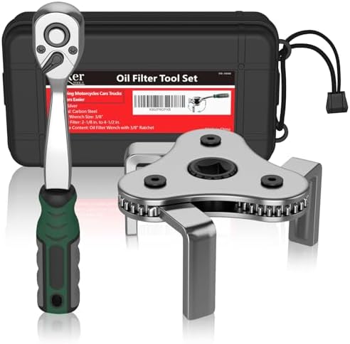 Moker Universal Oil Filter Wrench Adjustable, 3 Jaw Oil