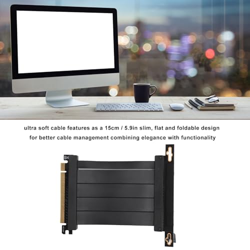 Cavo Prolunga PCIE 4.0 X16, Cavo Adattatore Scheda Grafica, Cavo Riser GPU Supporta Trasmissione Dati Grafici Ad Alta velocità, Lunghezza 10 Cm, per RTX3080, RTX3070ti - Scheda video - Immagine 2