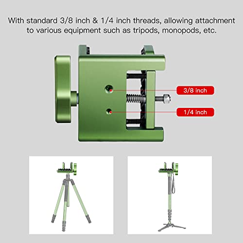 Manbily Shooting Saddle Gun Rifle Rest, Aluminum Gun Clamp Platform Head For Shooting Stick Tripods Bipods Monopods, Mount Adapter For Hunting, Target Practice And Outdoors-Green #TOP2