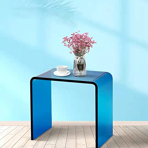 Transparent Acryl Hocker,In Der-geformt Seite Tabelle,Nicht-Slip Dusche Hocker,Schuhwechselhocker Für Kinder In Dernd Aldults,Modernen Multifunktions Acryl Möbel (42.5x28x40cm(17x11x16inch), blau) Cover