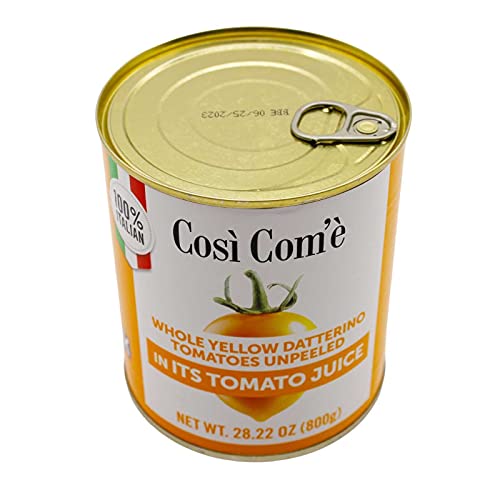 Yellow Cherry Tomatoes In Puree, Pomodorini, Daterini 28.22 Oz (800G), 100% Italian, Cosi Come #TOP1