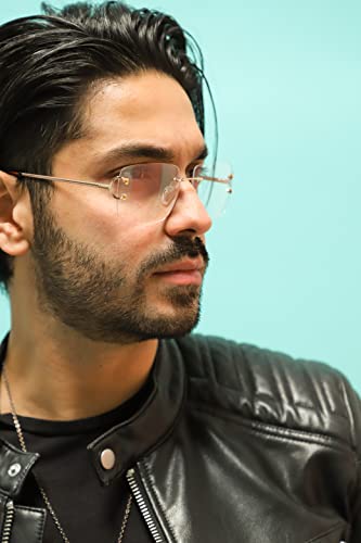 FLAWLESS EYEWEAR Retro Rimless Rectangle Sunglasses for Women Tinted Lens Gold Metal Art Décor Fashion Vintage Buffs Glasses3