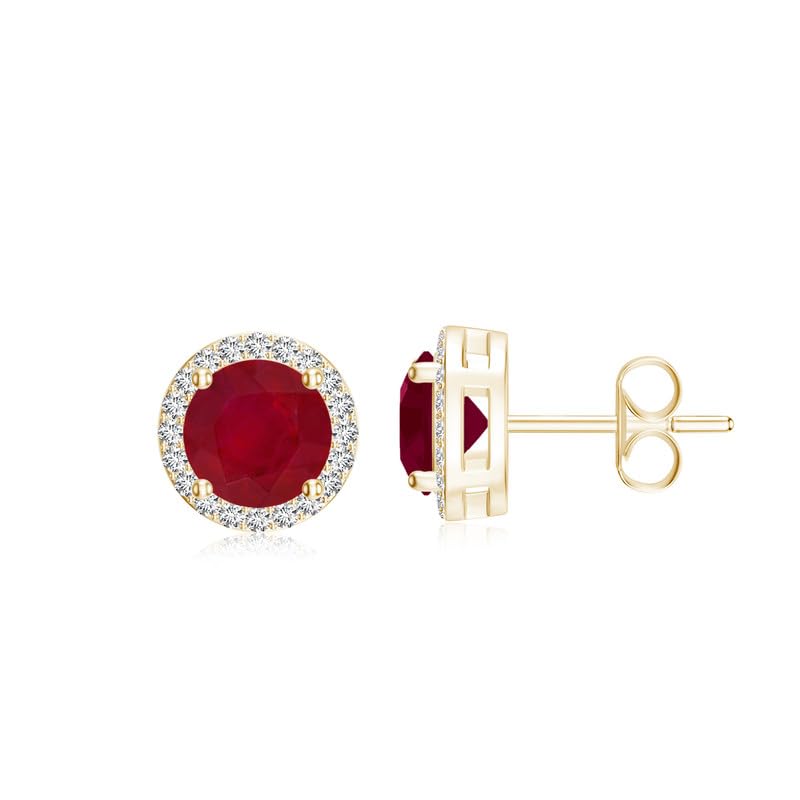 3 ct. Natural Amethyst Halo Stud Earrings for Women in 925 Sterling Silver, 14K Gold Micron Plated, February Birthstone, Hypoallergenic, Screw Back, Gift for Her-picture-20