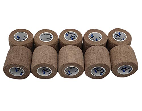 PintoMed - 10 x Huidskleur - Samenhangend Verband - Cohesive Bandage - 10 rollen x 5 cm x 4,5 m Zelfklevende flexibele verbanden, EHBO, sportverbandverbanden - Pak van 10