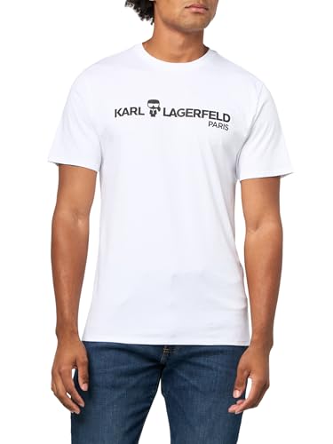 KARL LAGERFELD Men's Short Sleeve Crewneck Karl Text Graphic Design T-Shirt