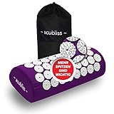 Acubliss Premium Akupressur Kissen – Akupressur Nackenkissen mit 2.142 Noppen gegen Nackenschmerzen, Rückenschmerzen und zum Stressabbau – Mit Beutel – Größe 37 x 15 x 10 cm –Violett