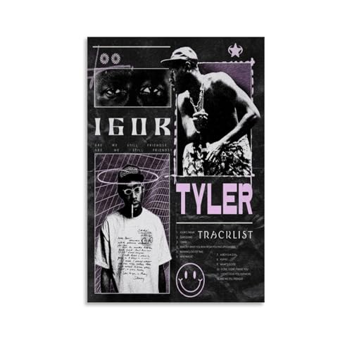 UKewei Tyler Poster The Creator Rapper Music Collage Vintage Cover Music Posters for Room Aesthetic Canvas Wall Art Bedroom Decor12x18inch(30x45cm)