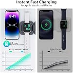 KU XIU X55 Charging Station, Foldable 3 in 1 Wireless Charger Compatible with iPhone 16/15/14/13/12/Pro/Pro Max/Mini/Plus, 5W Fast Charger for Apple Watch9/8/7/6/5/4/3/2/SE, for Airpods