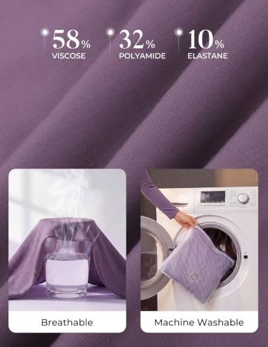 GRACE KARIN Women's 2026 Long Sleeve Peplum Tops, Summer Dressy Casual Shirts, Work Tunic Blouses Trendy Fashion Clothes Purple L — view 4