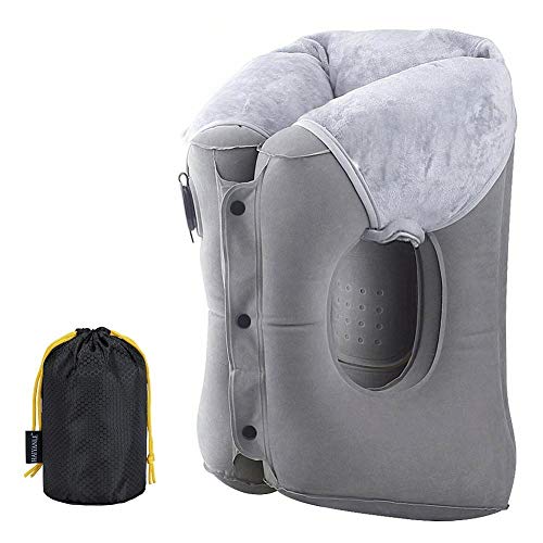 Preisvergleich Produktbild MONIKI Reisekissen, Ergonomisches und Tragbares Aufblasbares Kissen für Kopf und Hals, Multifunktions Innovatives Pillow für Flugzeug, Zug, Auto, Büro zum Schlafen & Entspannen