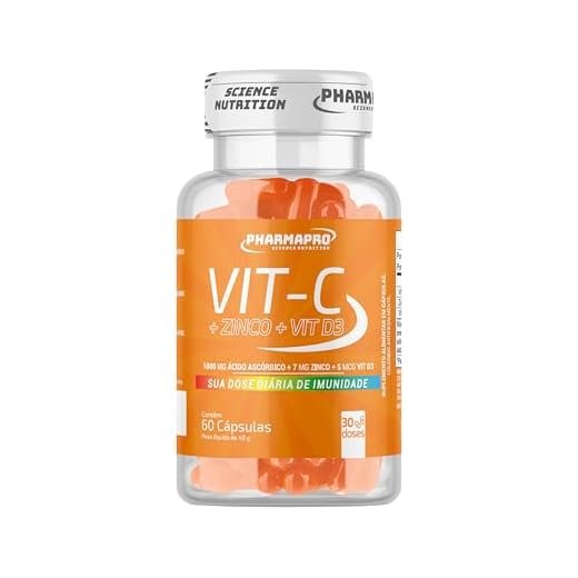 Vitamina C 1000mg Por Dose 60 Cápsulas Zinco e Vitamina D3 Ácido Ascórbico Colecalciferol Auxilia no Sistema Imune Antioxidante Rende 30 Doses Matéria Prima Importada - PharmaPro