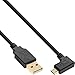 Produktbild InLine 31715T Micro-USB 2.0 Kabel, USB-A Stecker an Micro-B Stecker gewinkelt, vergoldete Kontakte, 1,5m